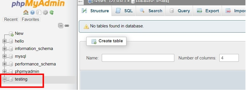 Add your database name 