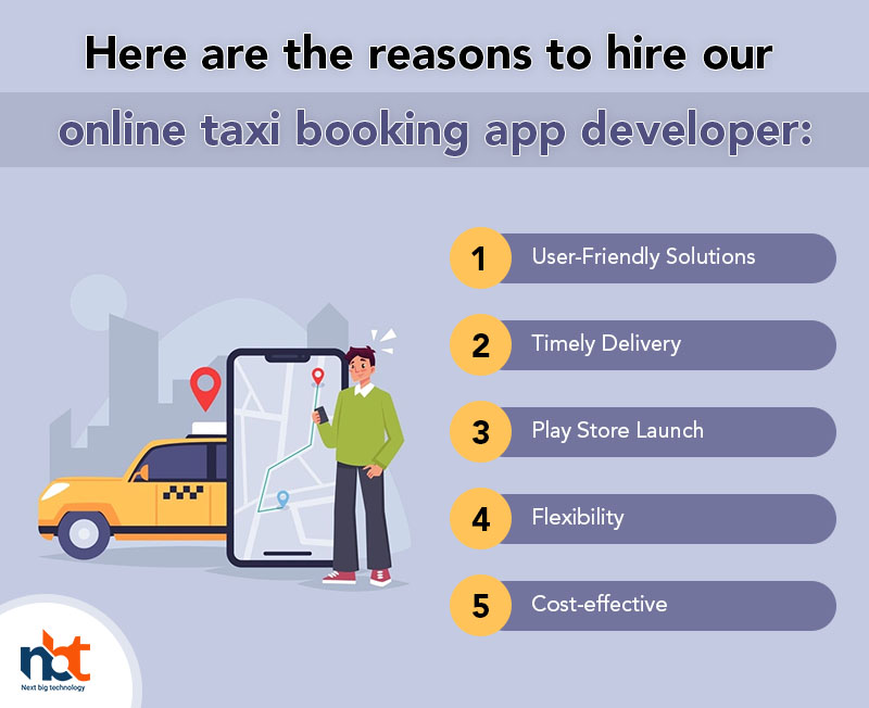 Here are the reasons to hire our online taxi booking app developer