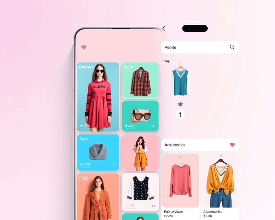 fashion app interface
