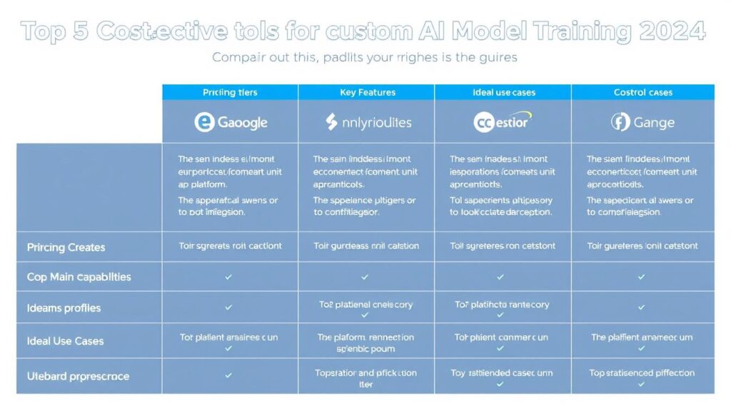 Comparison of top tools and platforms for custom AI model training in 2024