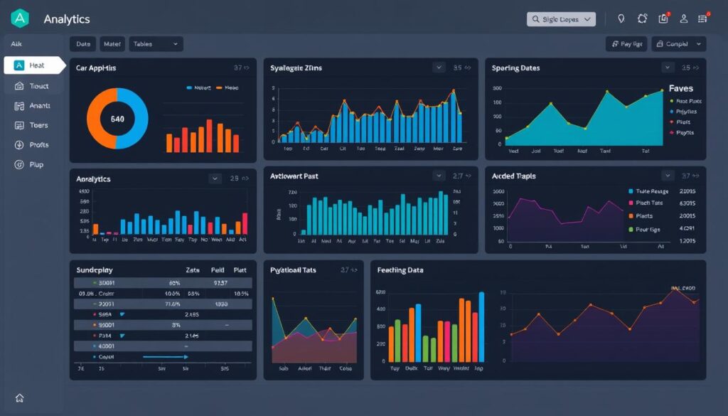 Complex analytics dashboard with multiple data sources