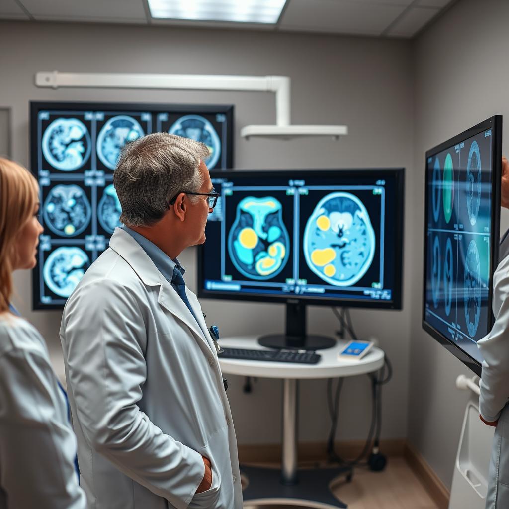 Custom AI model analyzing medical imaging data for early disease detection