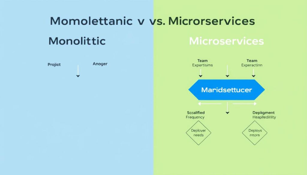Decision flowchart for choosing between monolith vs microservices architecture