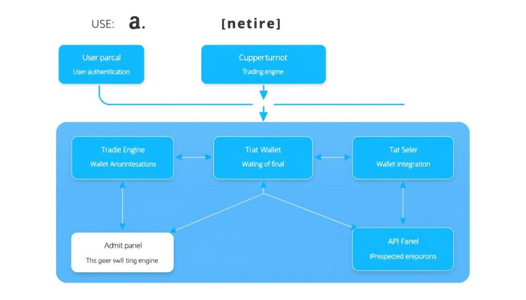Diagram showing the core components of a crypto trading platform architecture