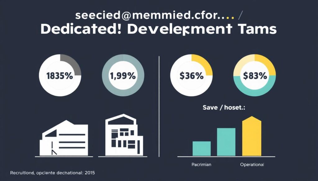 Graph showing cost savings and efficiency gains with dedicated development teams