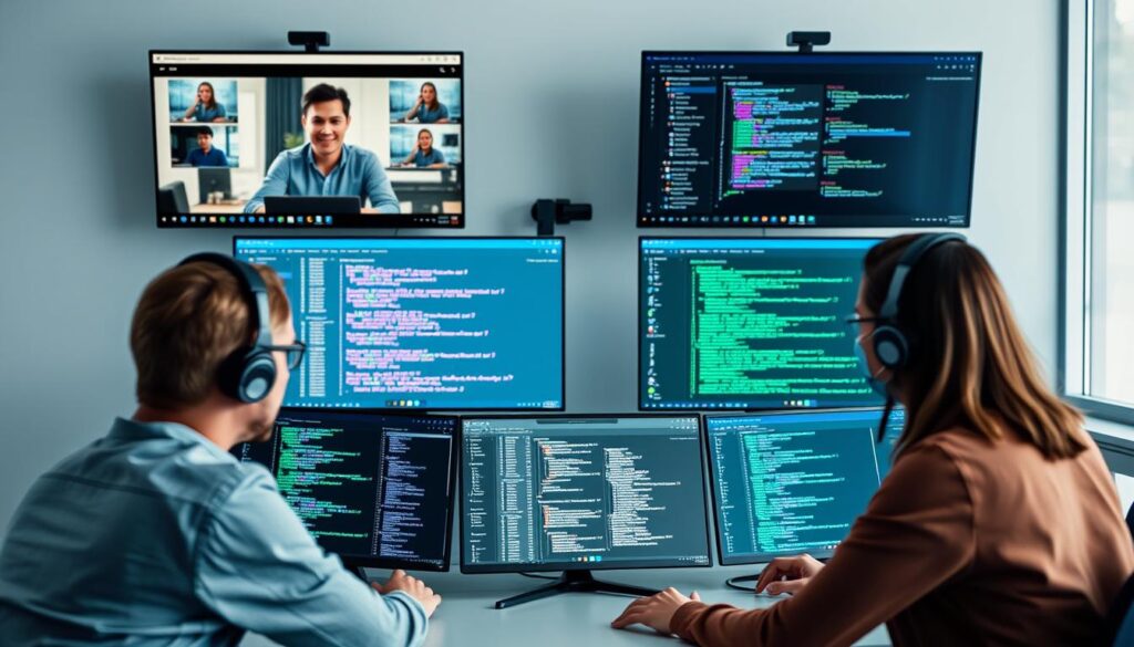 In-house and dedicated teams collaborating effectively