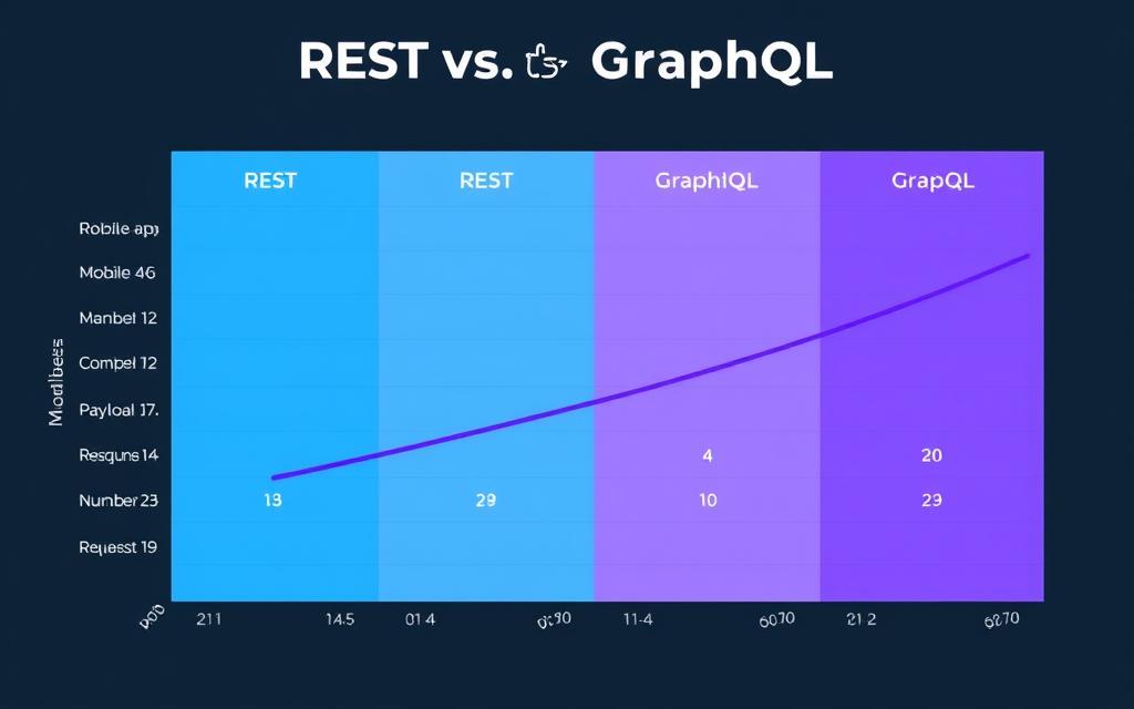 Performance benchmark chart comparing REST vs GraphQL response times across different scenarios