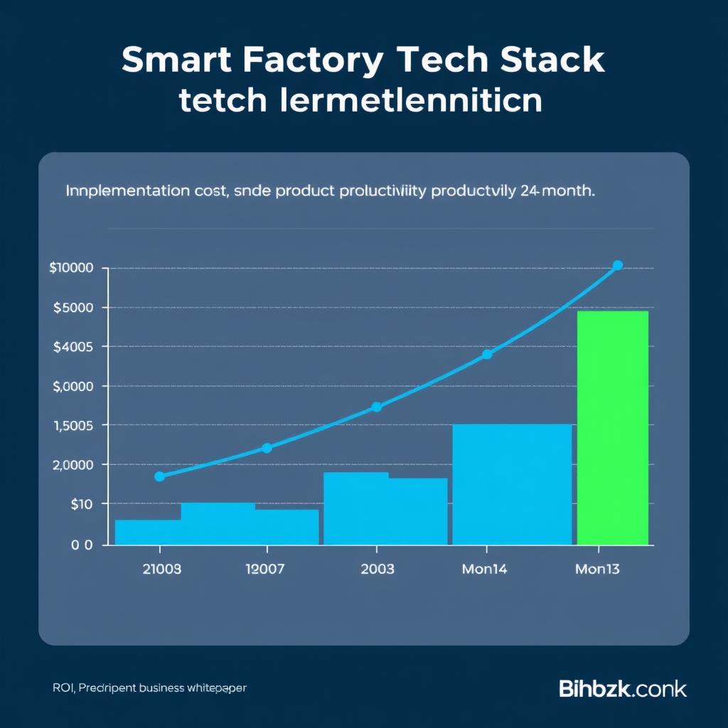 ROI graph showing cost savings and productivity improvements from smart factory tech stack implementation