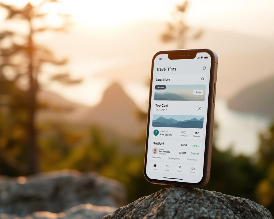 travel app wireframe example