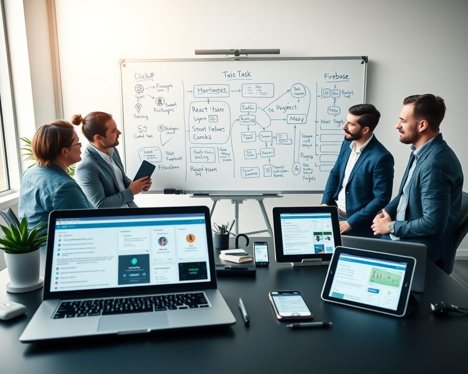 technology stack for ClickUp-like app development